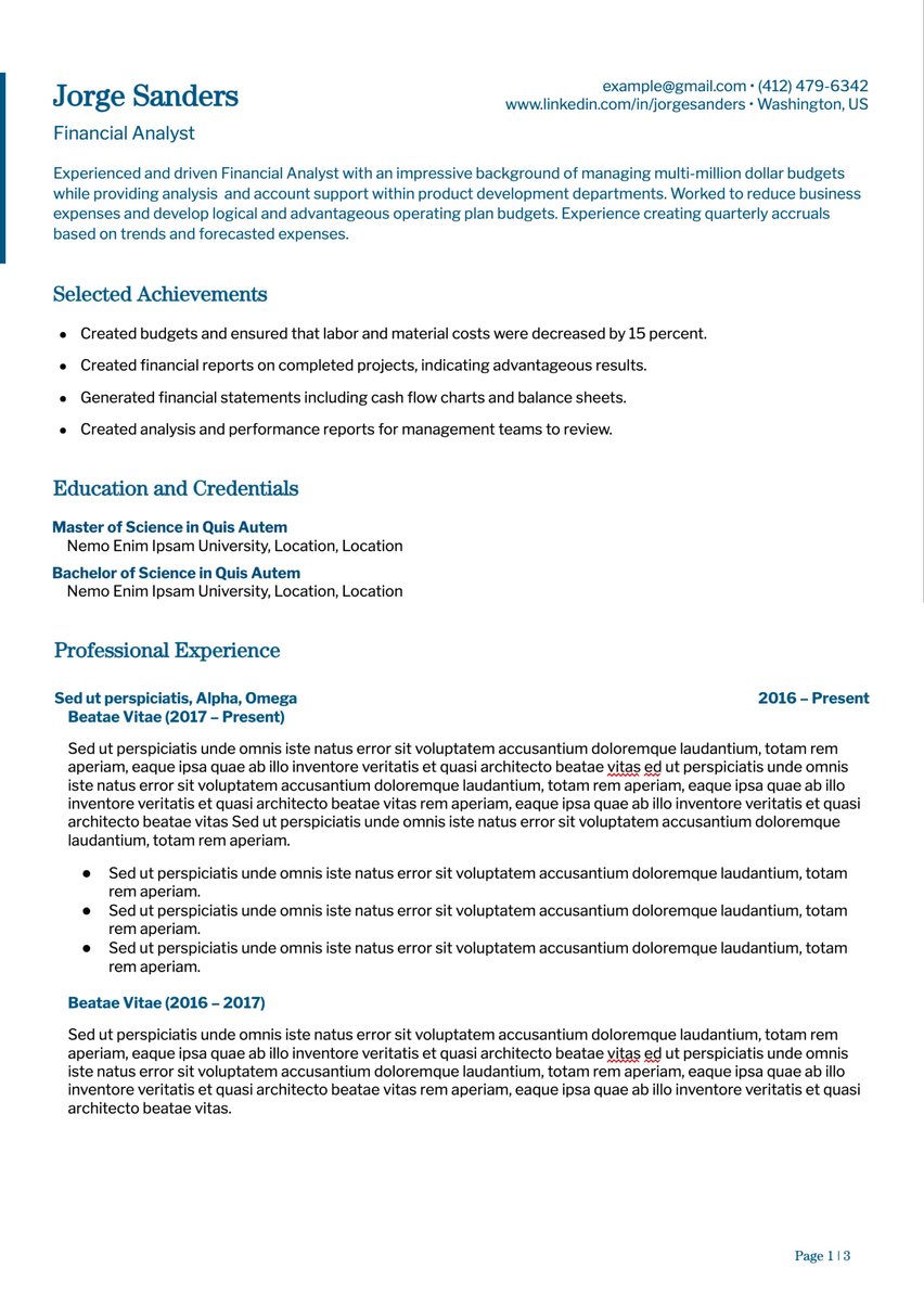 Acadêmico resume template
