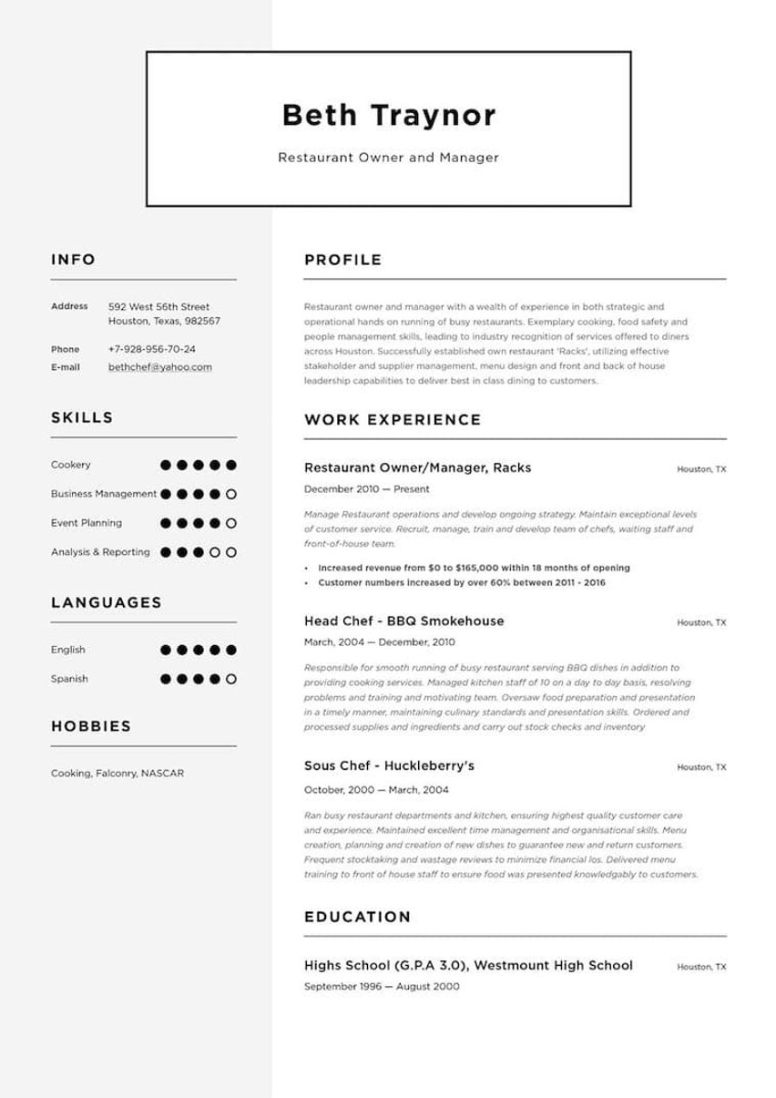 Amsterdã resume template
