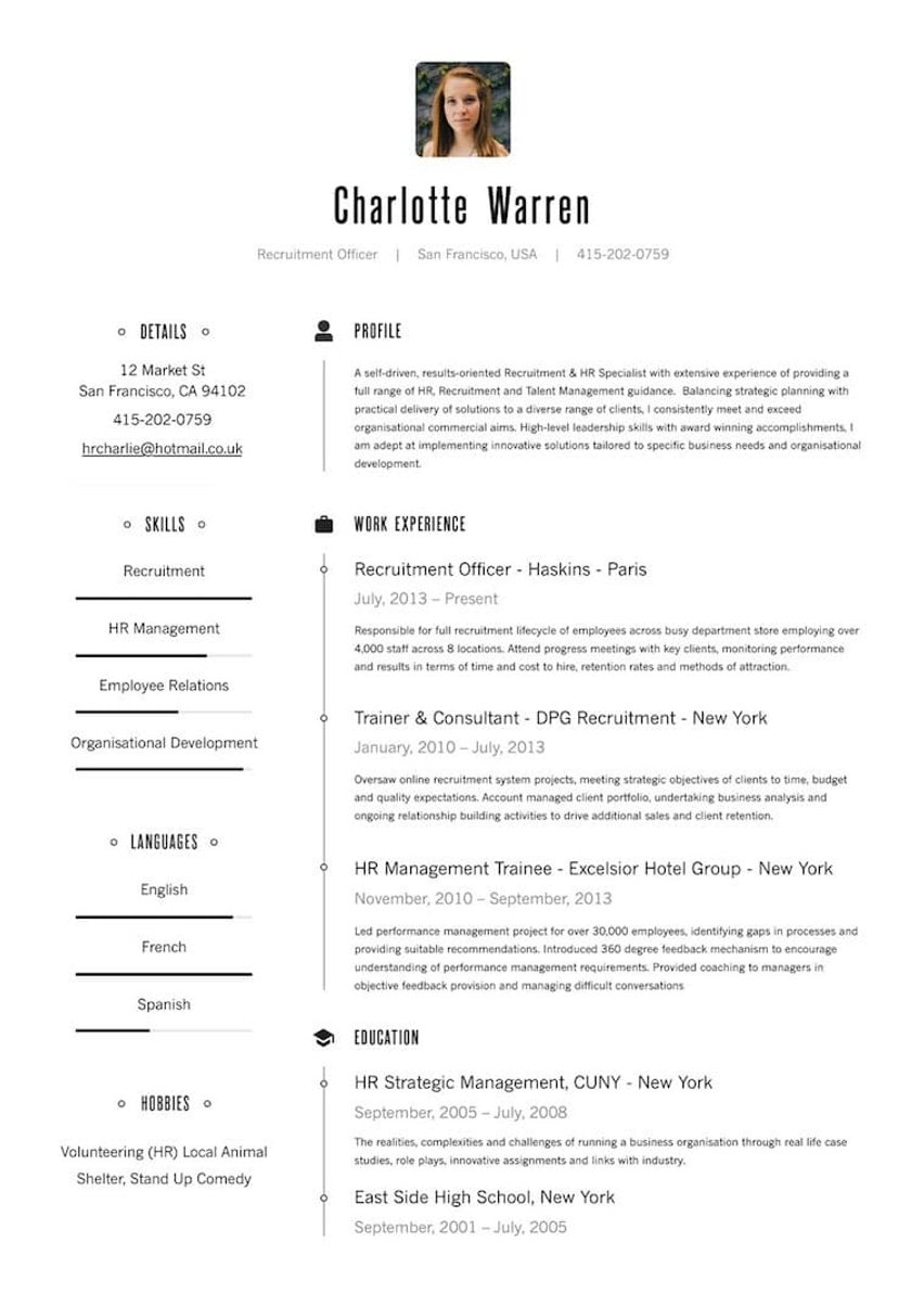 Nova Iorque resume template