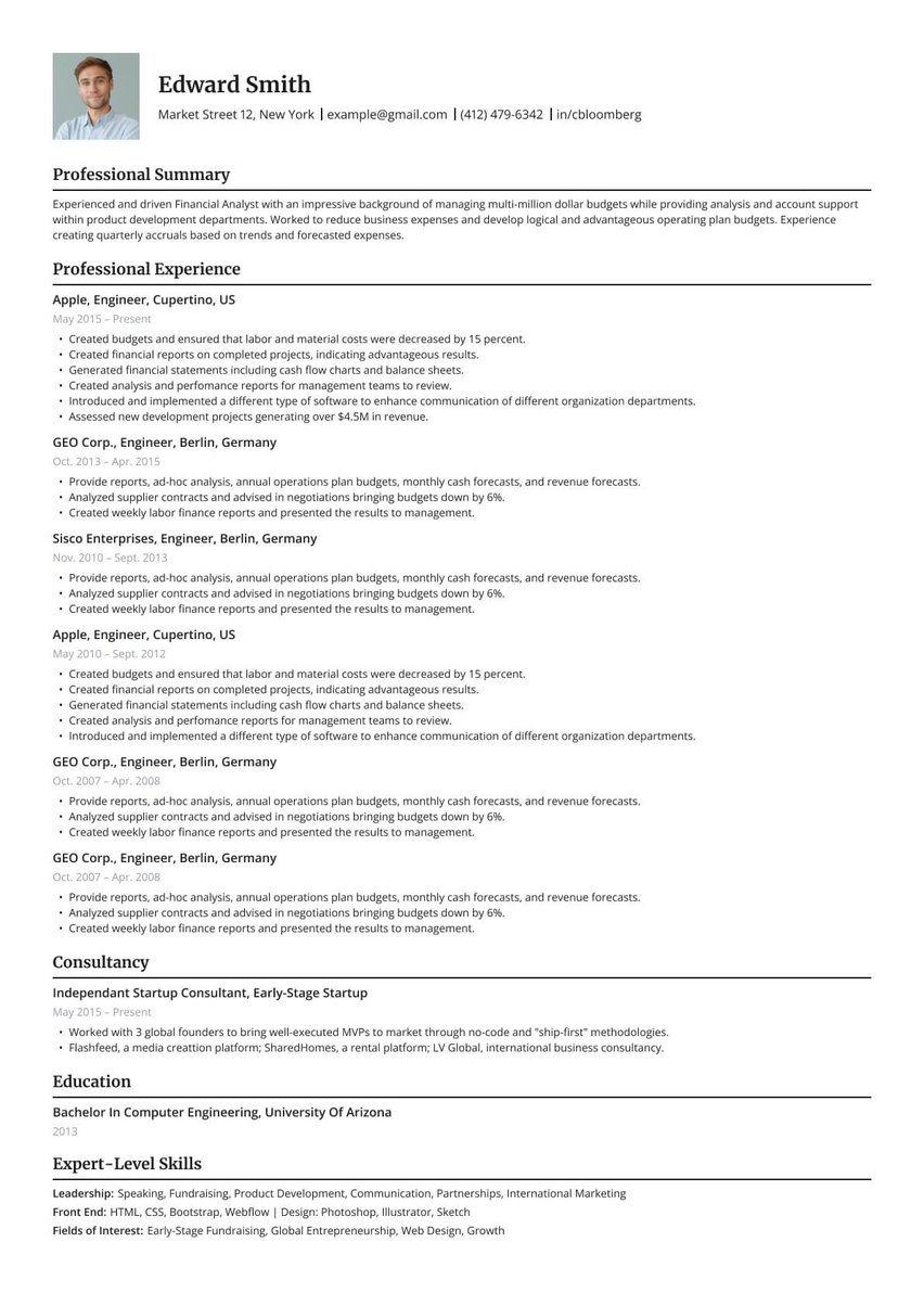 Seul resume template