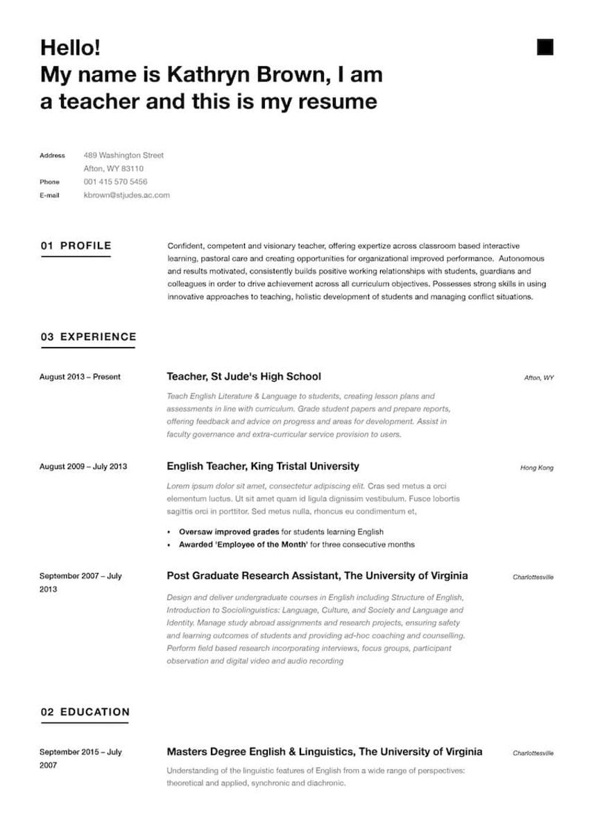 Singapura resume template